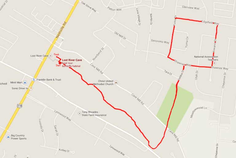 Snow Flurry Scurry Course Map